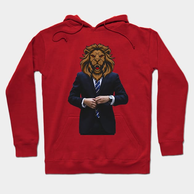 Man with lion head Hoodie by blackdesain99